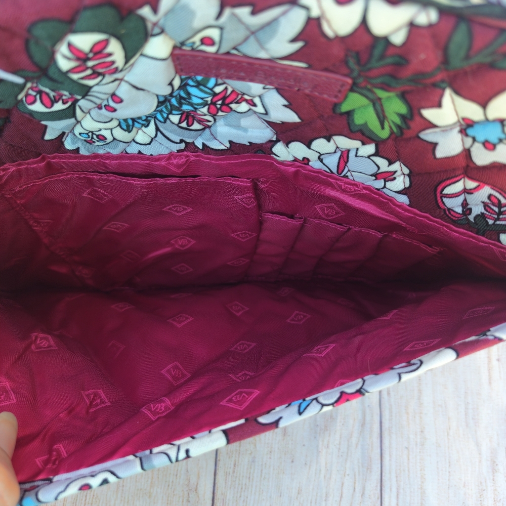 Vera Bradley Bordeaux Blooms Quilted Laptop Sleeve with Handle - Picture 6 of 7